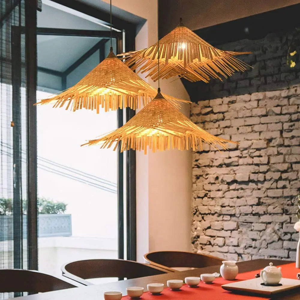 Bamboo Weave Pendant Light view 6