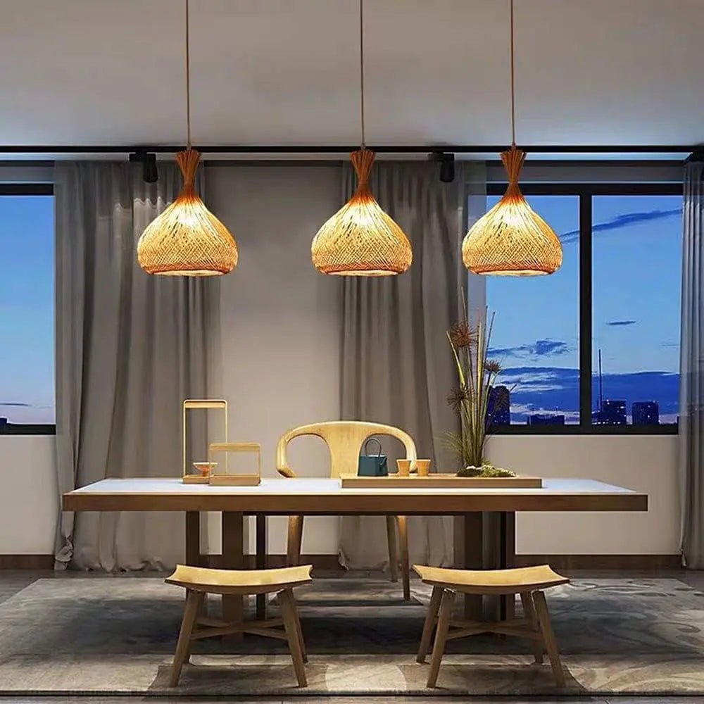 Garlic Bamboo Pendant Light view 4
