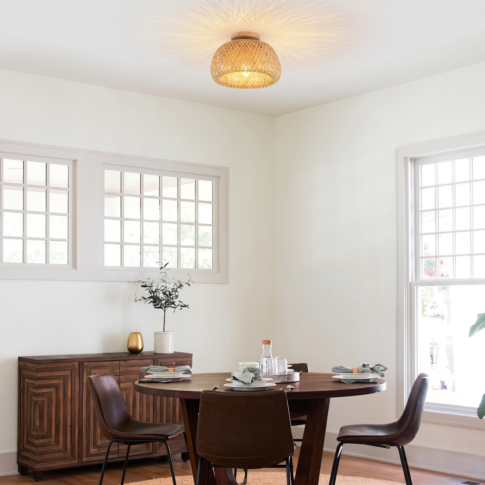 Bamboo Rattan Ceiling Light view 2