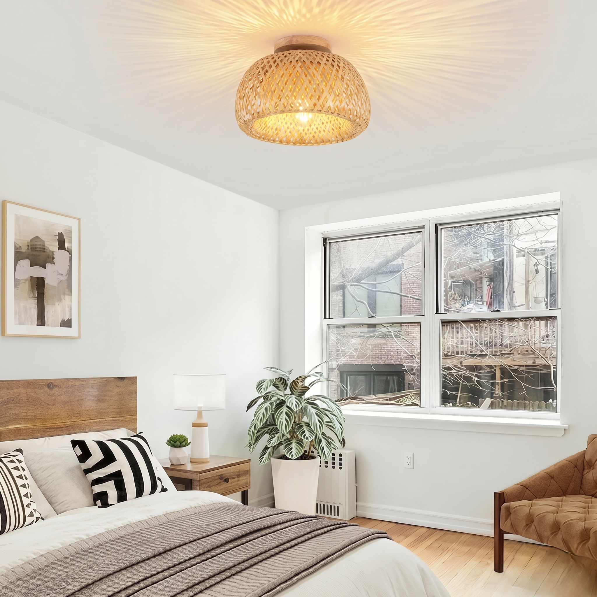 Bamboo Rattan Ceiling Light view 5