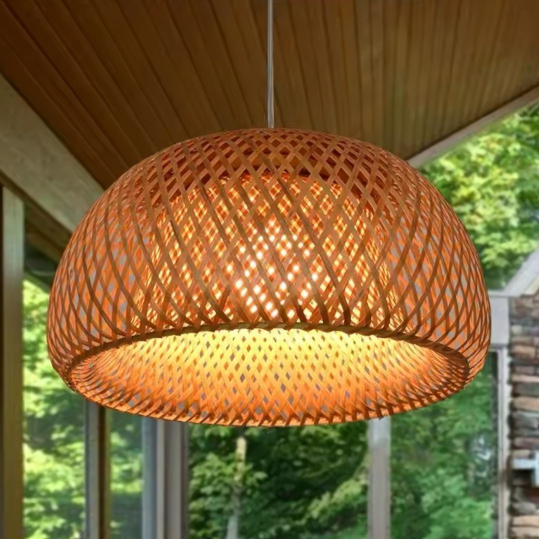 Bamboo Rattan Pendant Light view 2