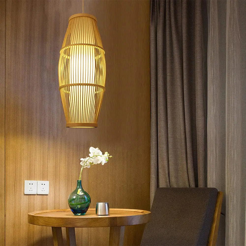 Bamboo Wicker Rattan Pendant Light view 1