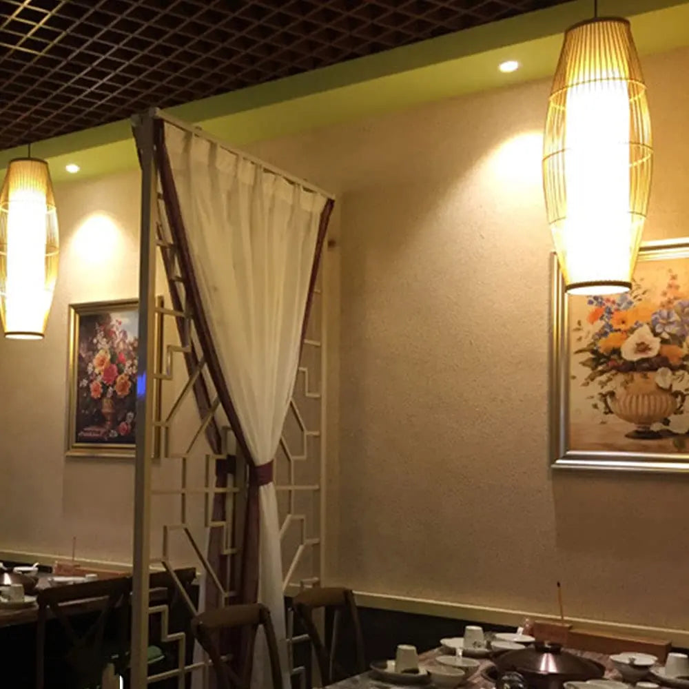 Bamboo Wicker Rattan Pendant Light view 5