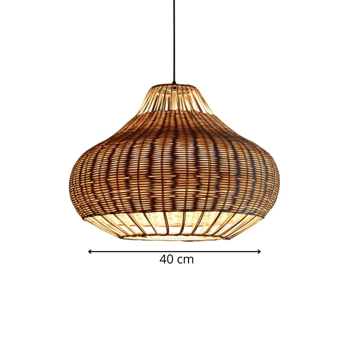 Basket Weave Bamboo Pendant Lamp view 2