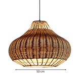 Basket Weave Bamboo Pendant Lamp view 3