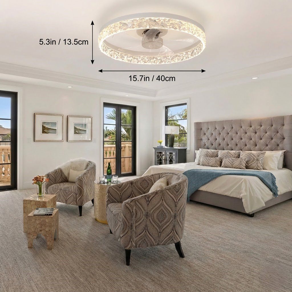 Bedroom Ceiling Fan with Light view 6