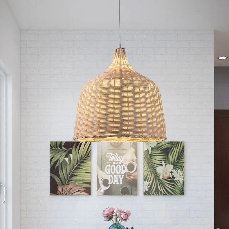Bedroom Rattan Pendant Light view 11