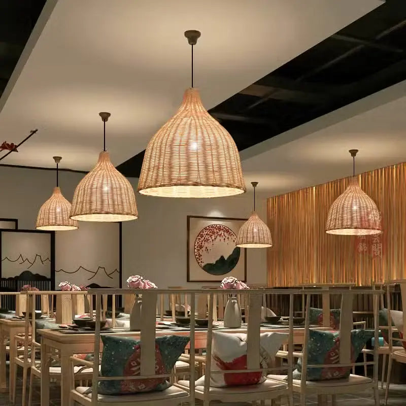 Bedroom Rattan Pendant Light view 12