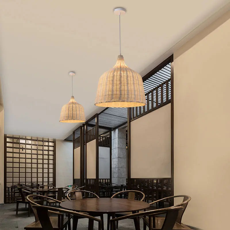 Bedroom Rattan Pendant Light view 15