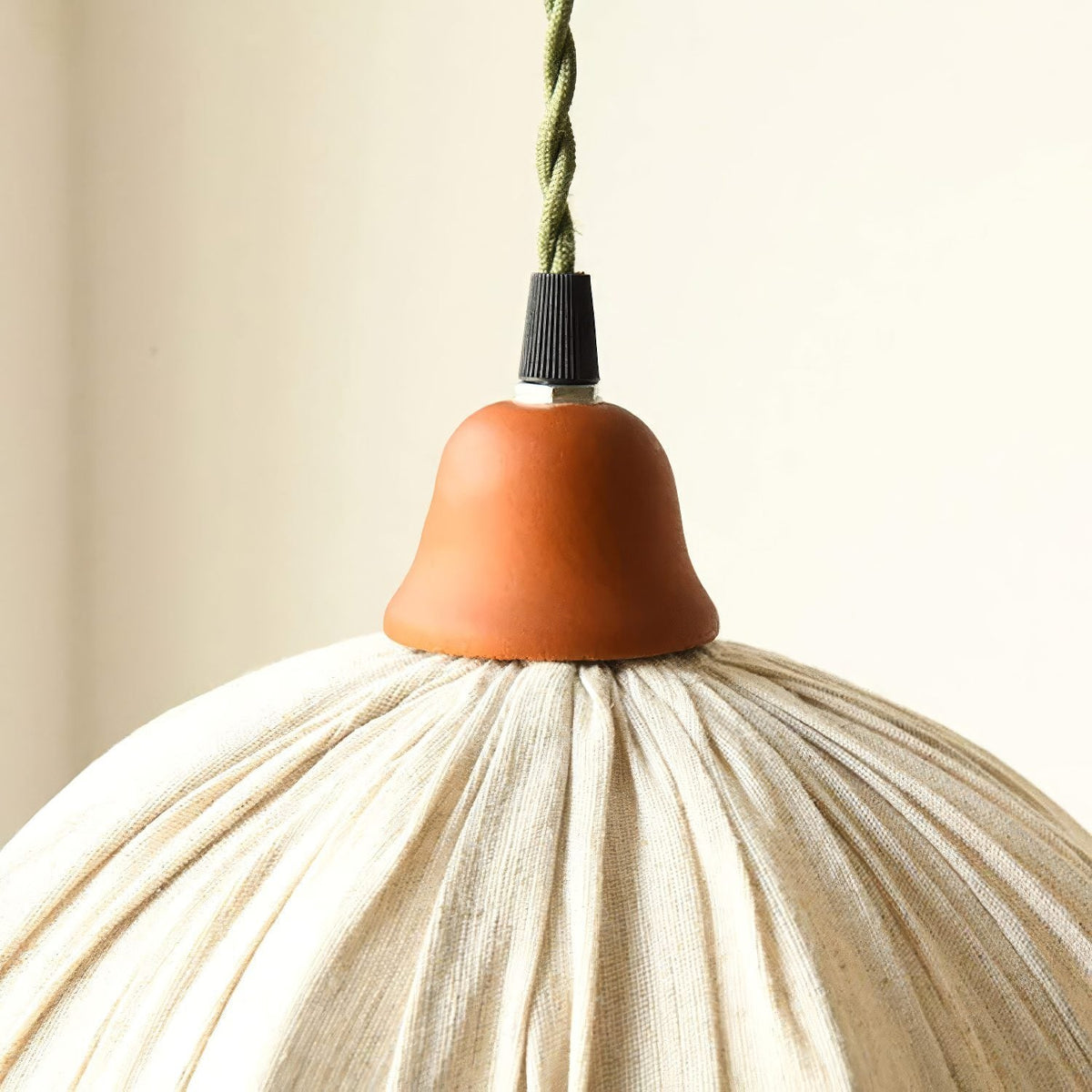 Beige Fabric Pendant Light - image 6 view 6