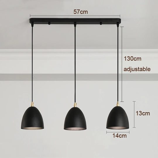Black 3 Light Pendant view 3