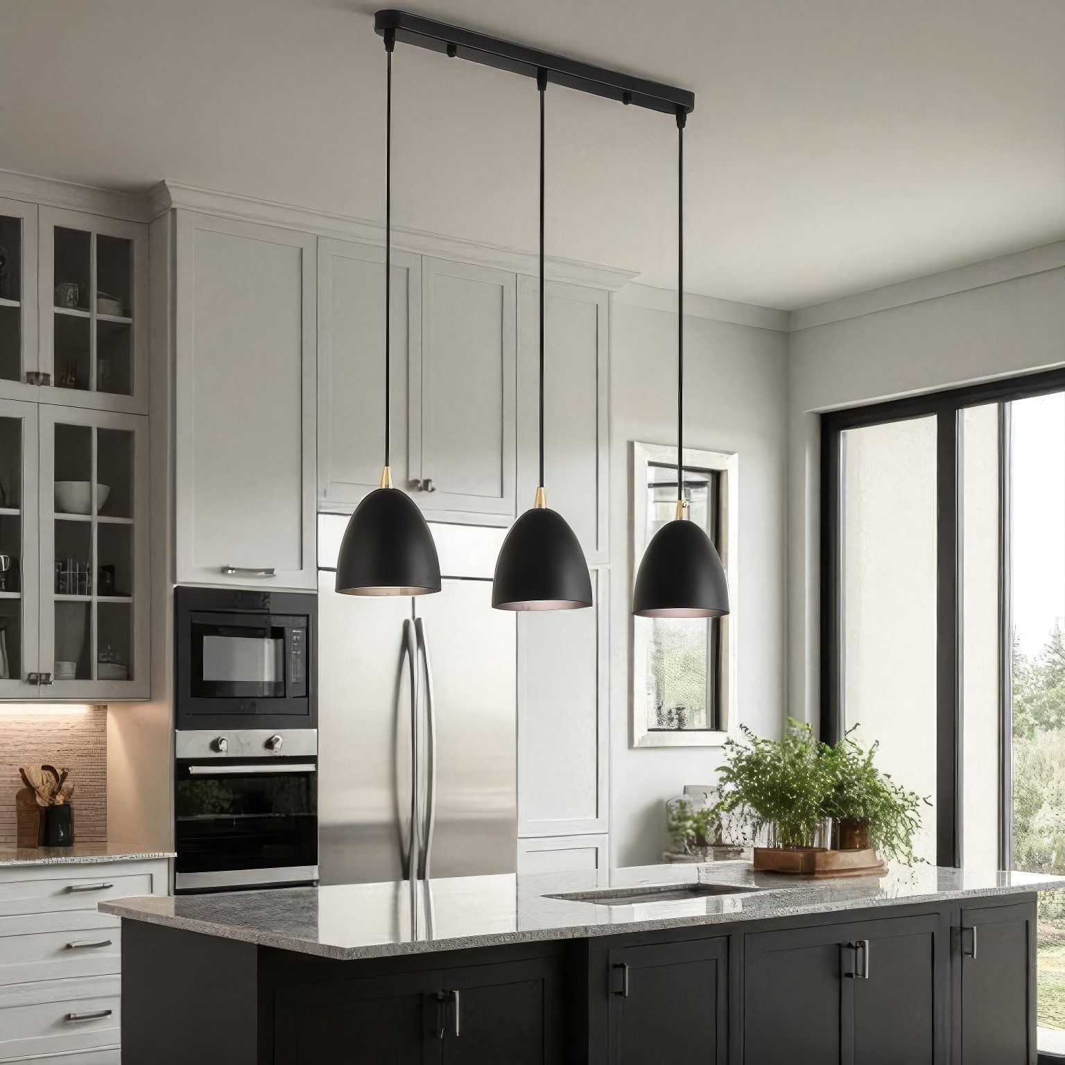 Black 3 Light Pendant view 4