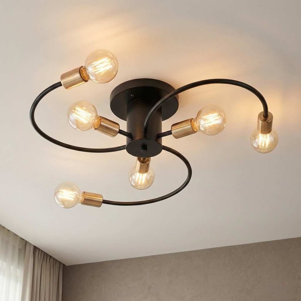 Black and Brass Ceiling Light view 2