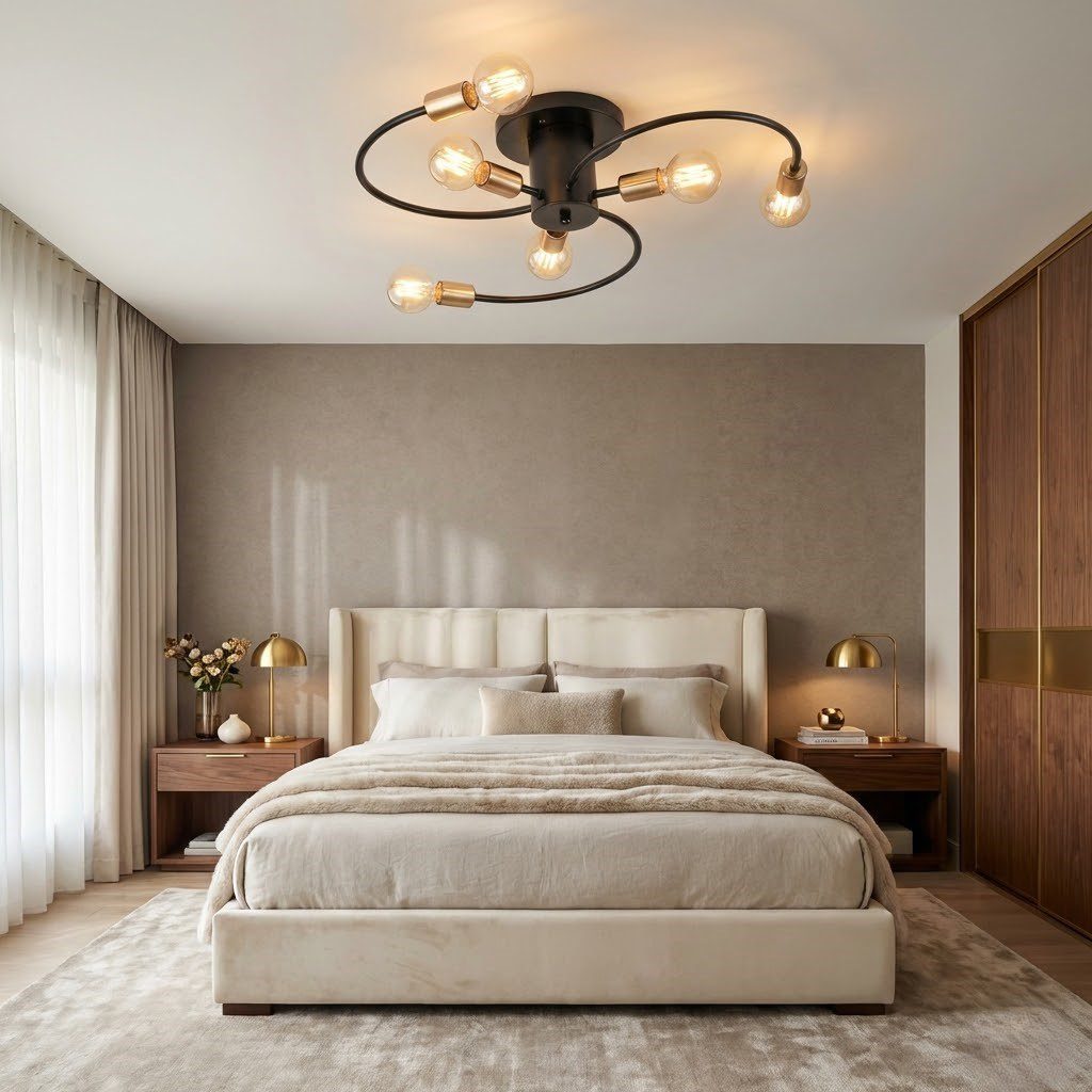 Black and Brass Ceiling Light view 3