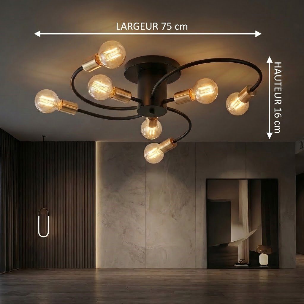 Black and Brass Ceiling Light view 7