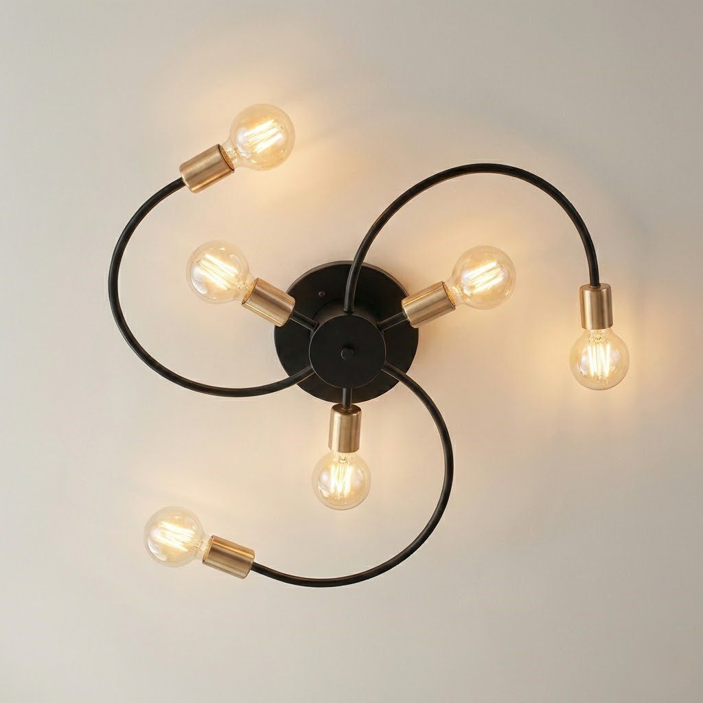 Black and Brass Ceiling Light view 9