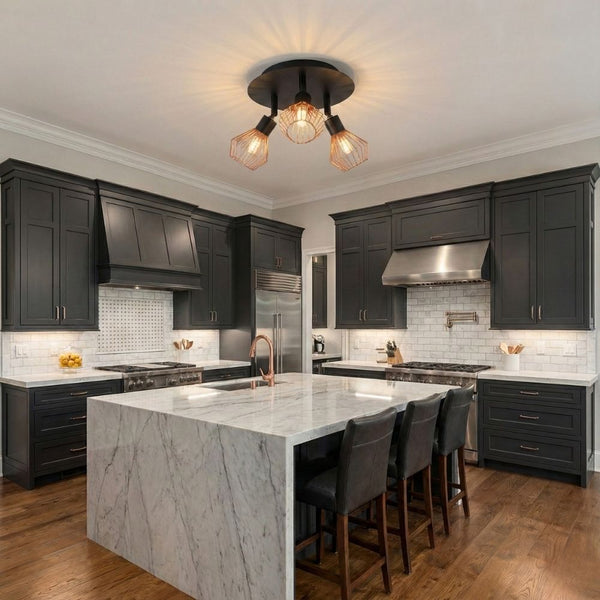 Black and Copper Ceiling Light