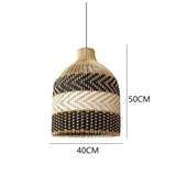 Black and Natural Rattan Pendant Light view 10