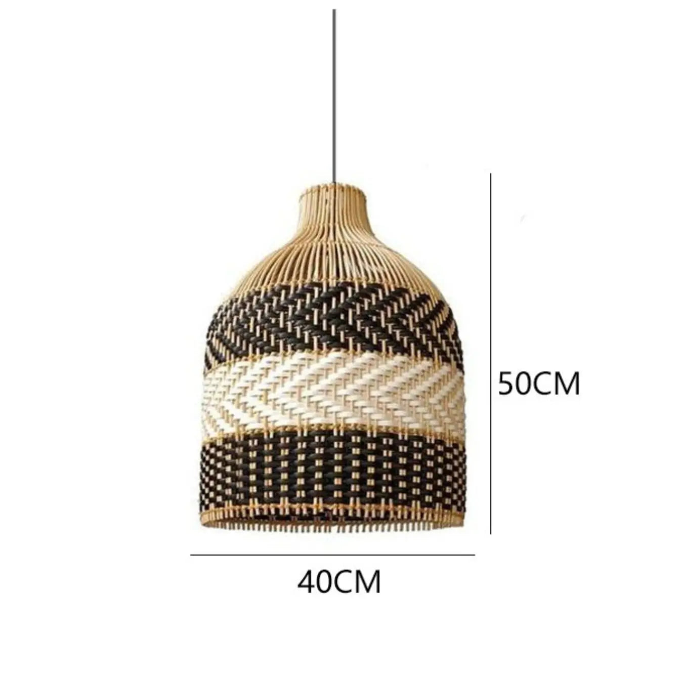 Black and Natural Rattan Pendant Light view 10