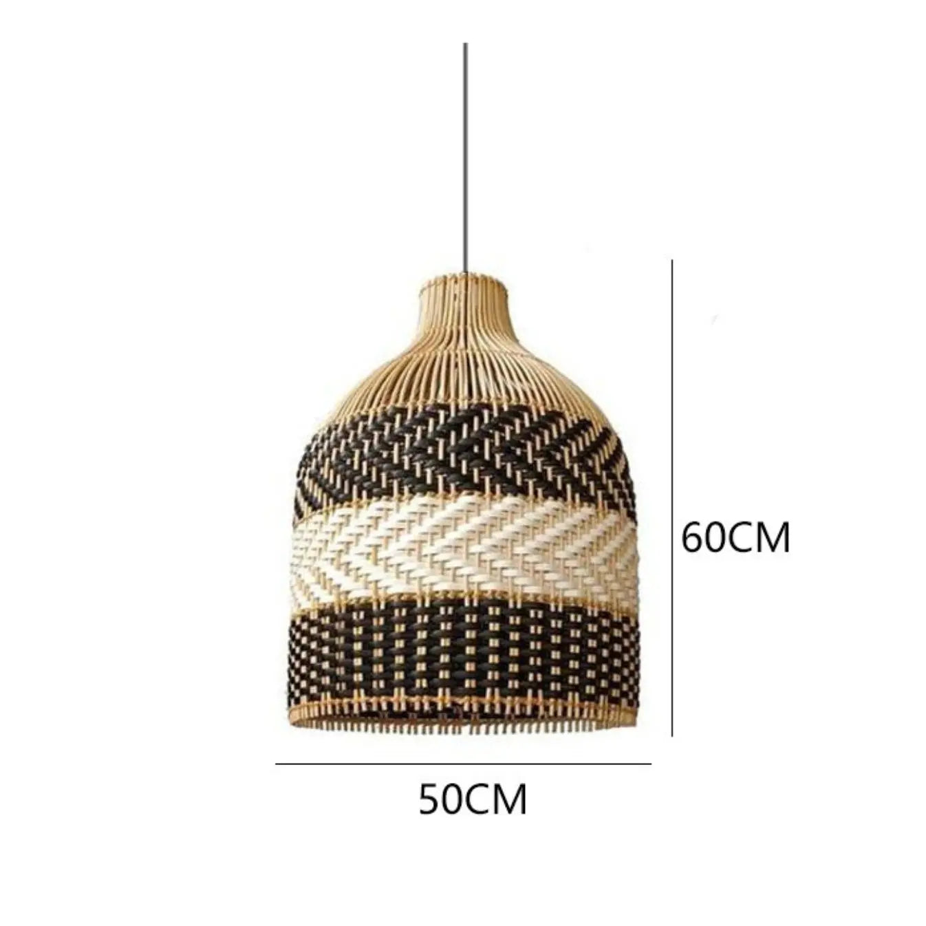Black and Natural Rattan Pendant Light view 11