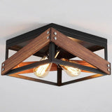 Black and Wood Ceiling Light view 2