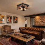 Black and Wood Ceiling Light view 3