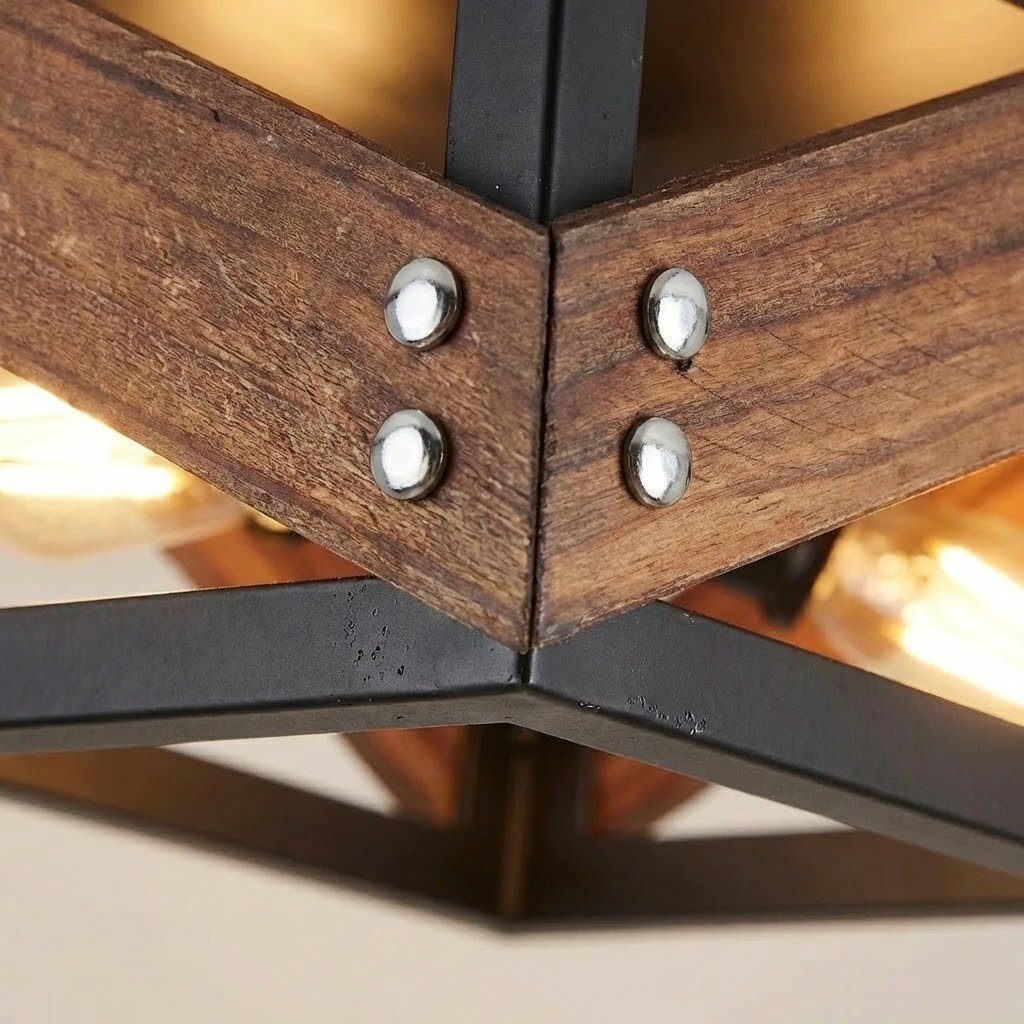 Black and Wood Ceiling Light view 6