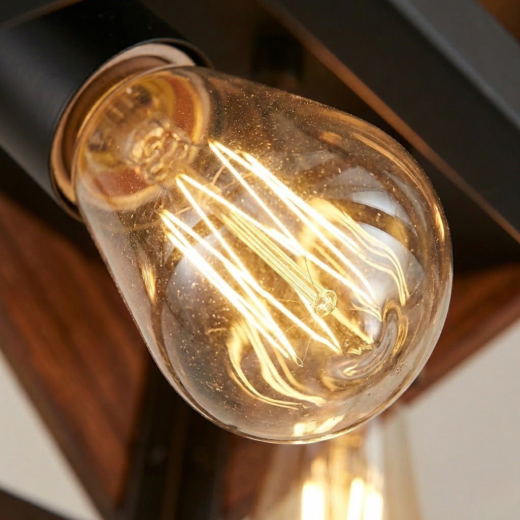 Black and Wood Ceiling Light view 7