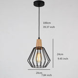 Black Cage Pendant Light view 2