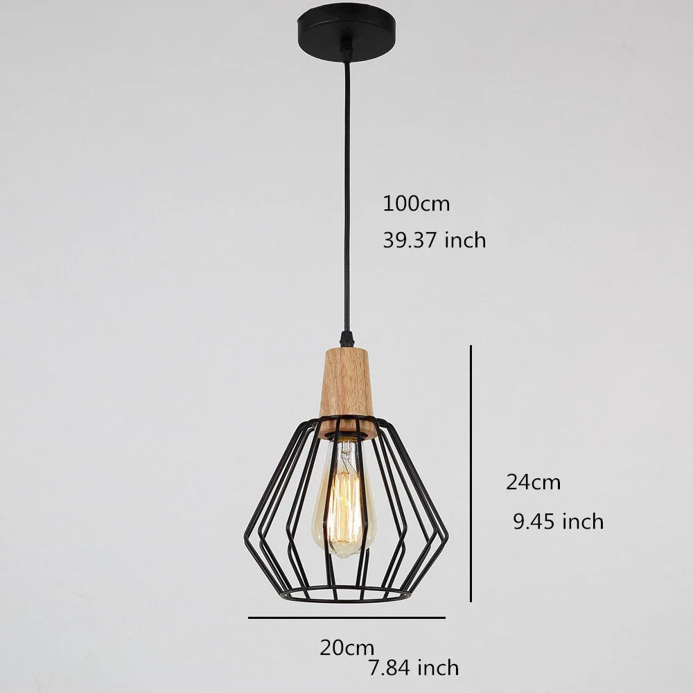 Black Cage Pendant Light view 2