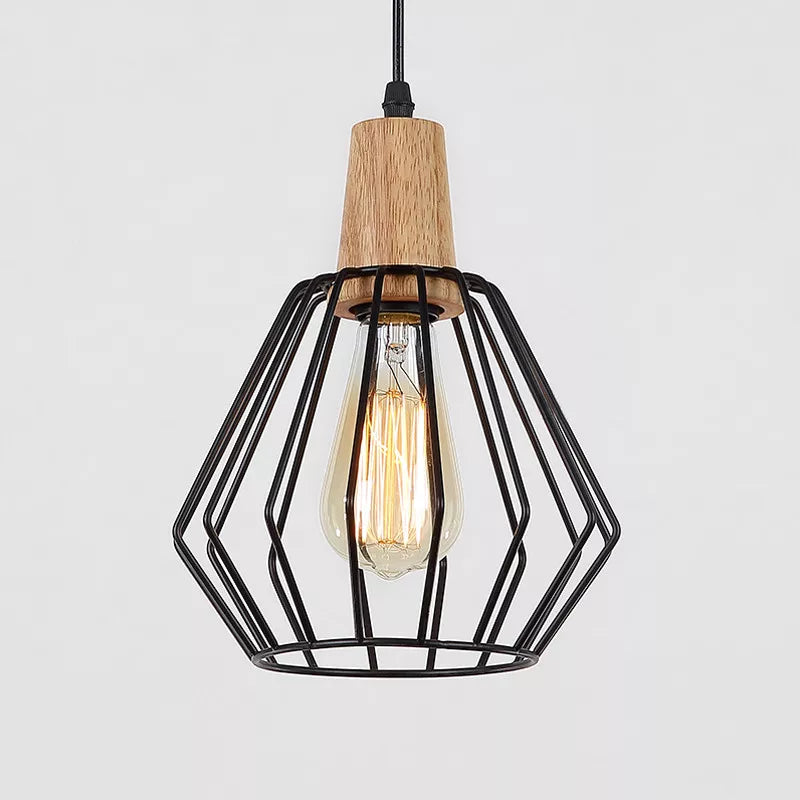 Black Cage Pendant Light view 3