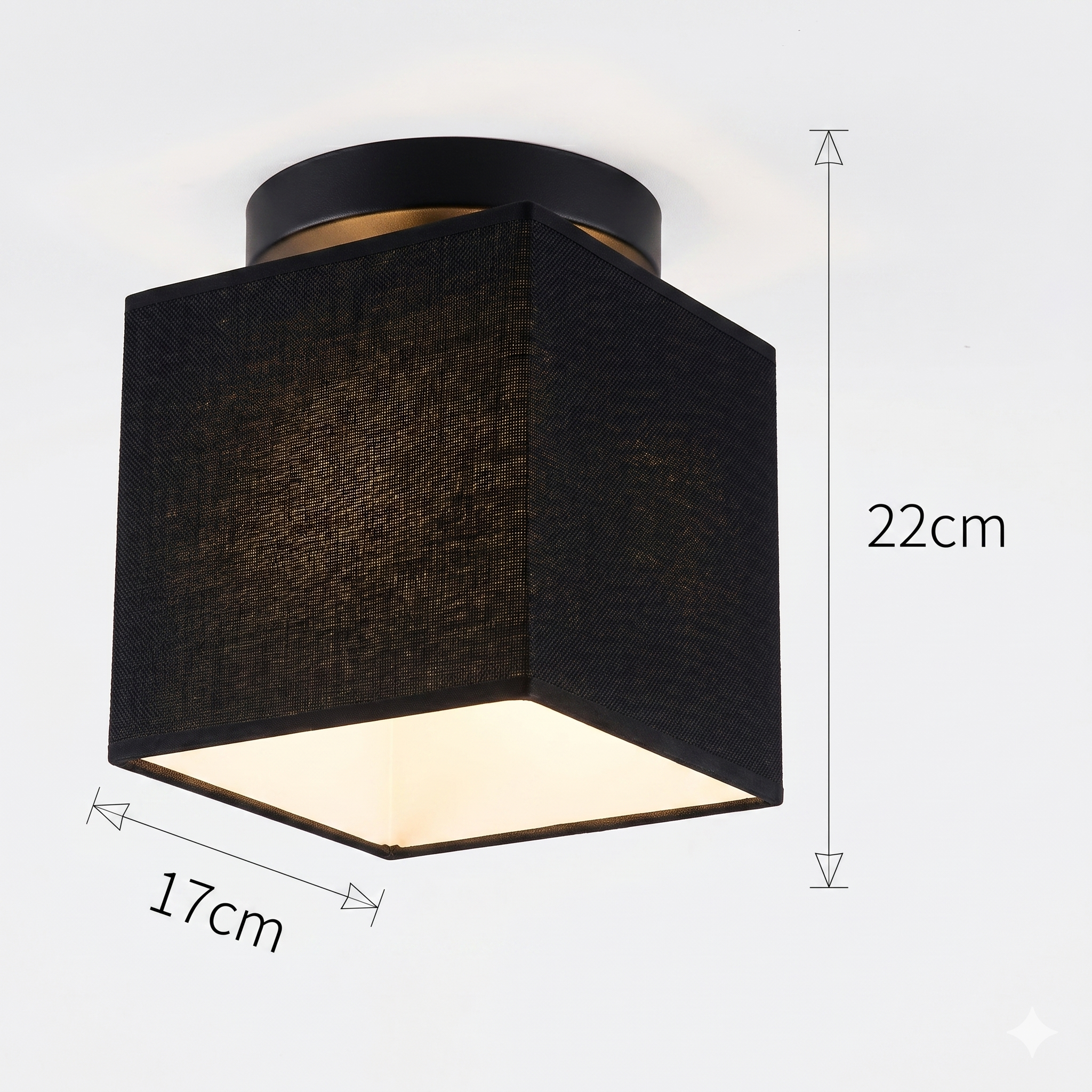 Black Ceiling Light Square view 2