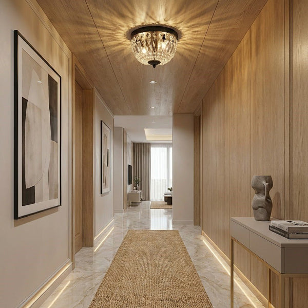Black Crystal Ceiling Light