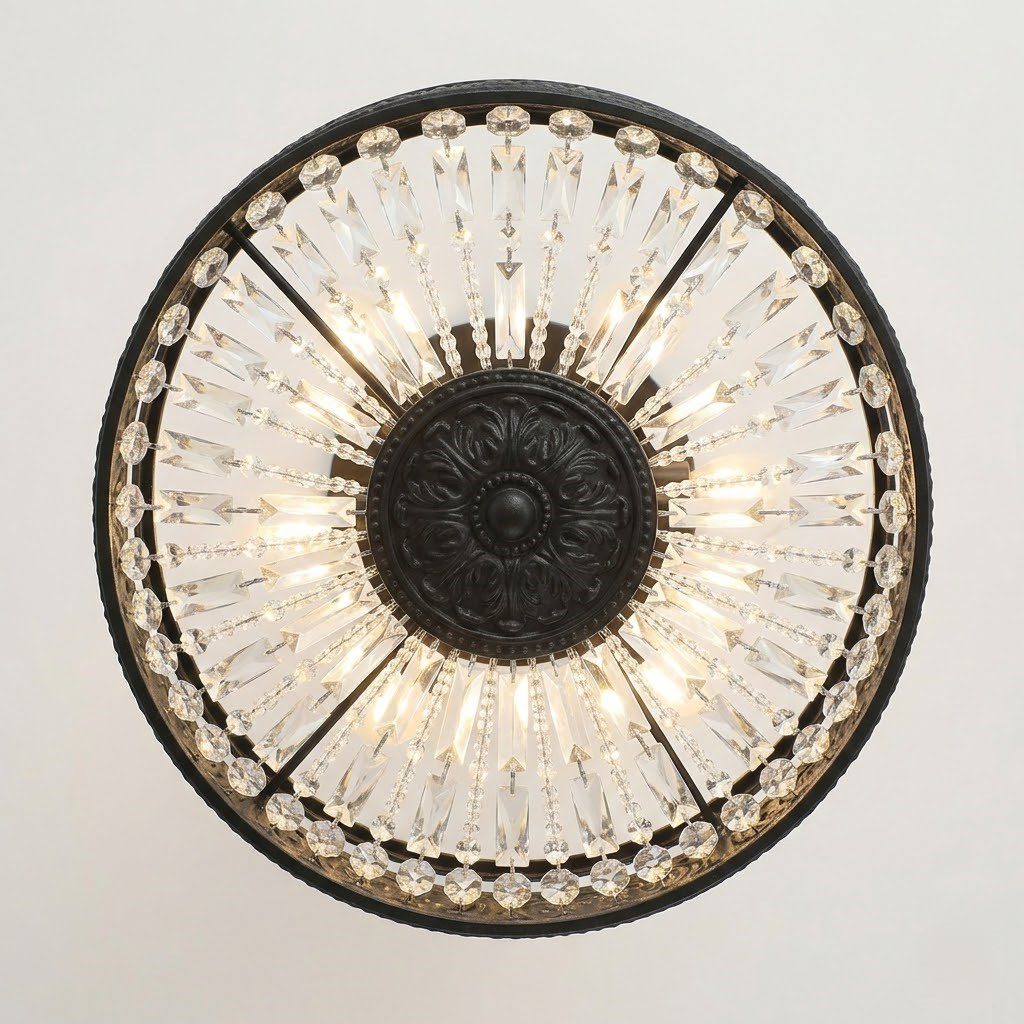 Black Crystal Ceiling Light view 6