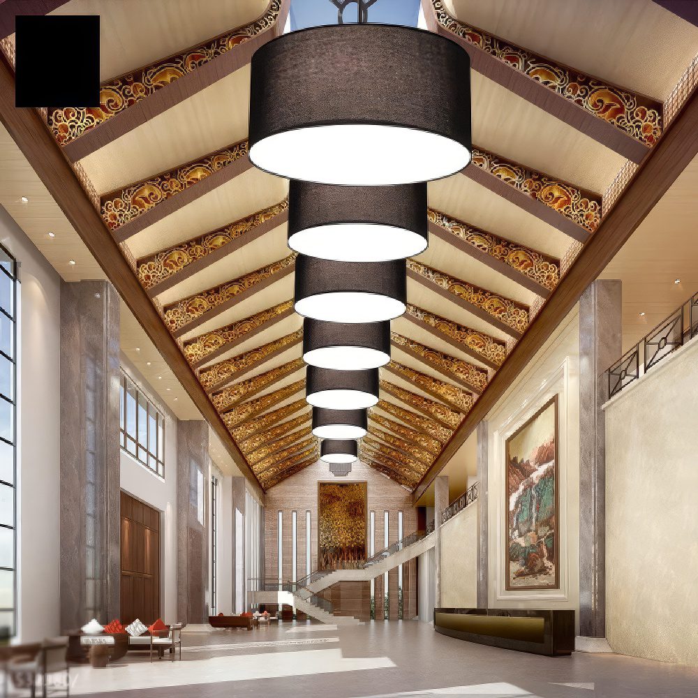 Black Drum Pendant Light view 3