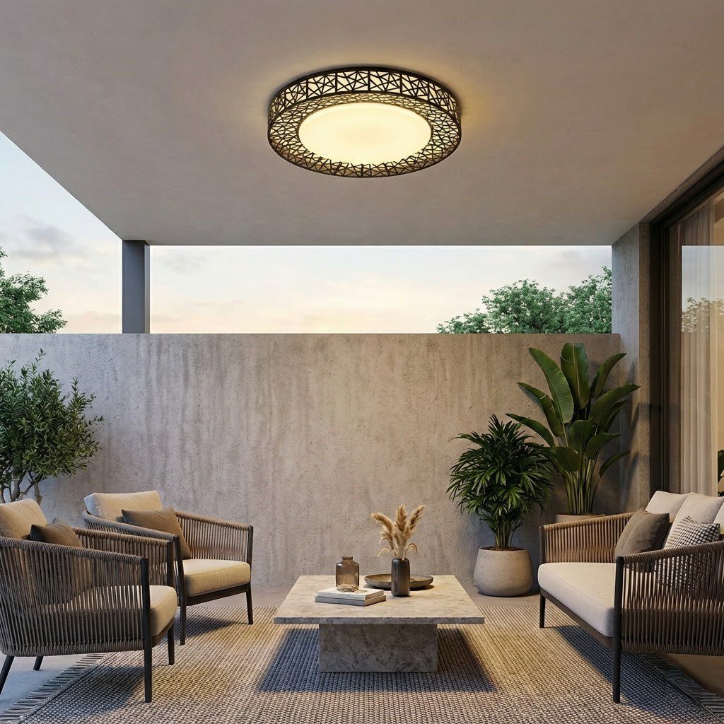 Black Flush Mount Ceiling Light view 3