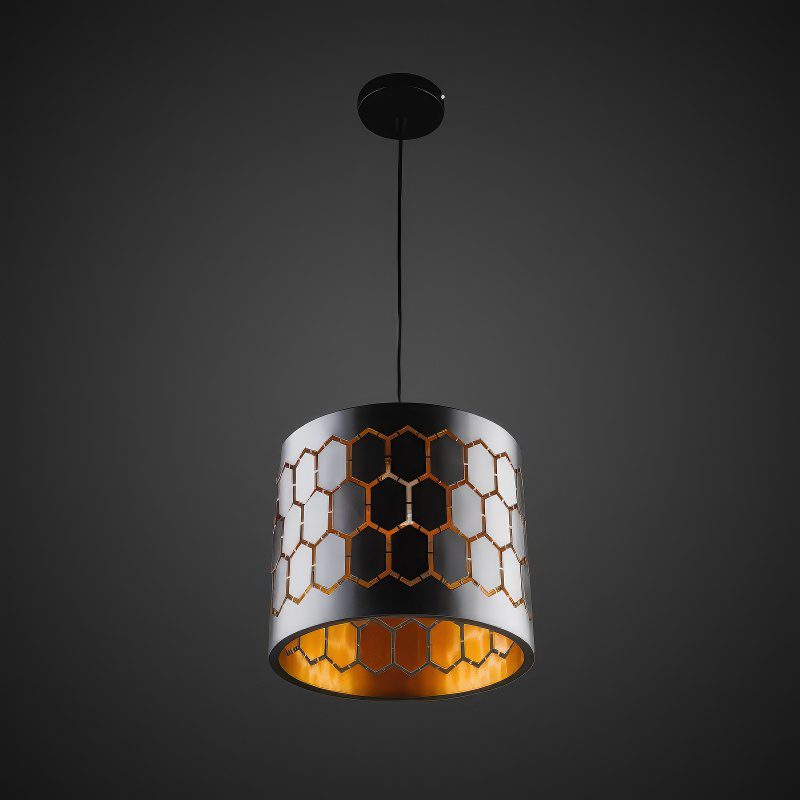 Black Gold Honeycomb Pendant Light