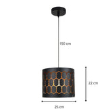 Black Gold Honeycomb Pendant Light view 4