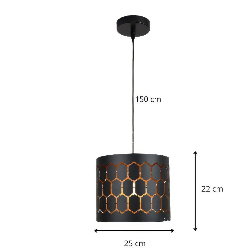 Black Gold Honeycomb Pendant Light view 4