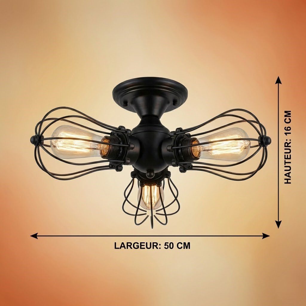 Black Industrial Ceiling Light view 3