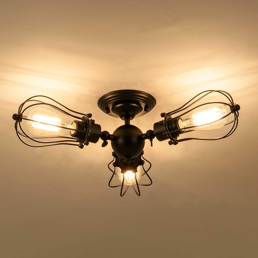 Black Industrial Ceiling Light view 4