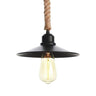 Black Industrial Pendant Light on Rope