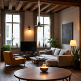 Black Industrial Pendant Light on Rope view 10