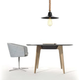 Black Industrial Pendant Light on Rope view 8