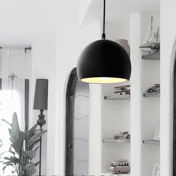Black Metal Globe Pendant Light