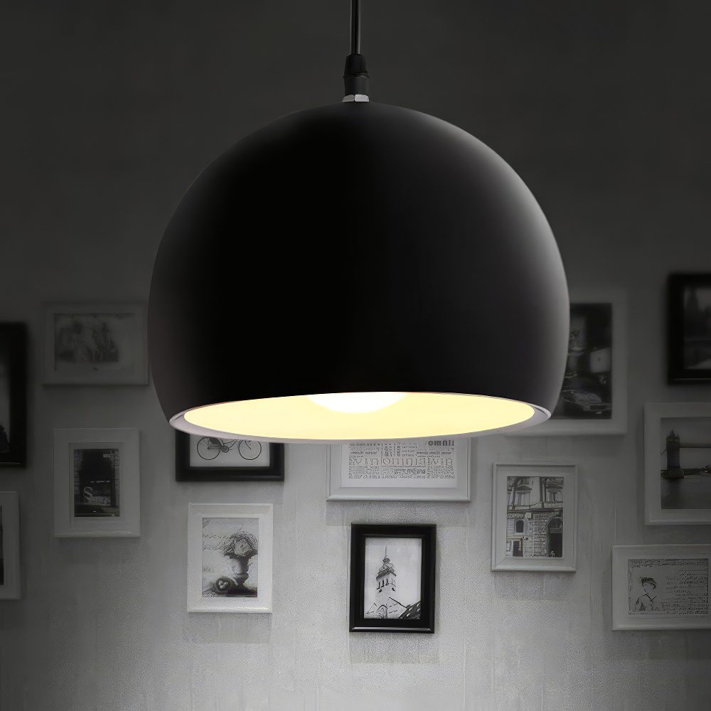 Black Metal Globe Pendant Light view 5