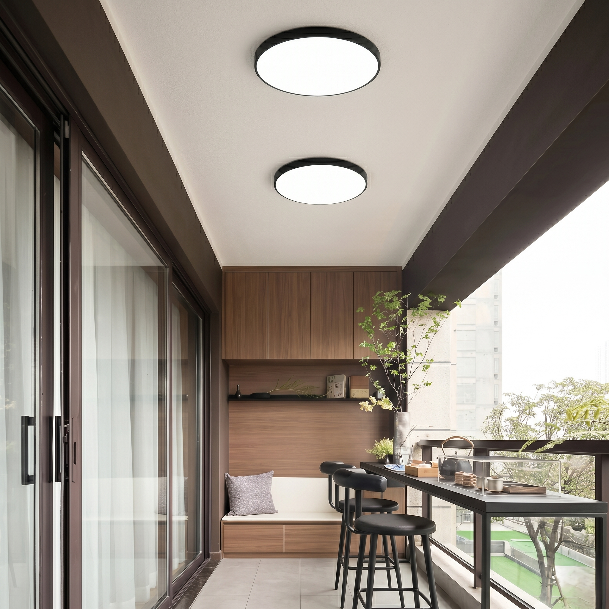 Black Round LED Ceiling Light view 3