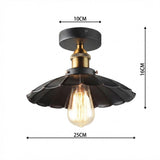 Black Scalloped Flush Ceiling Light view 3
