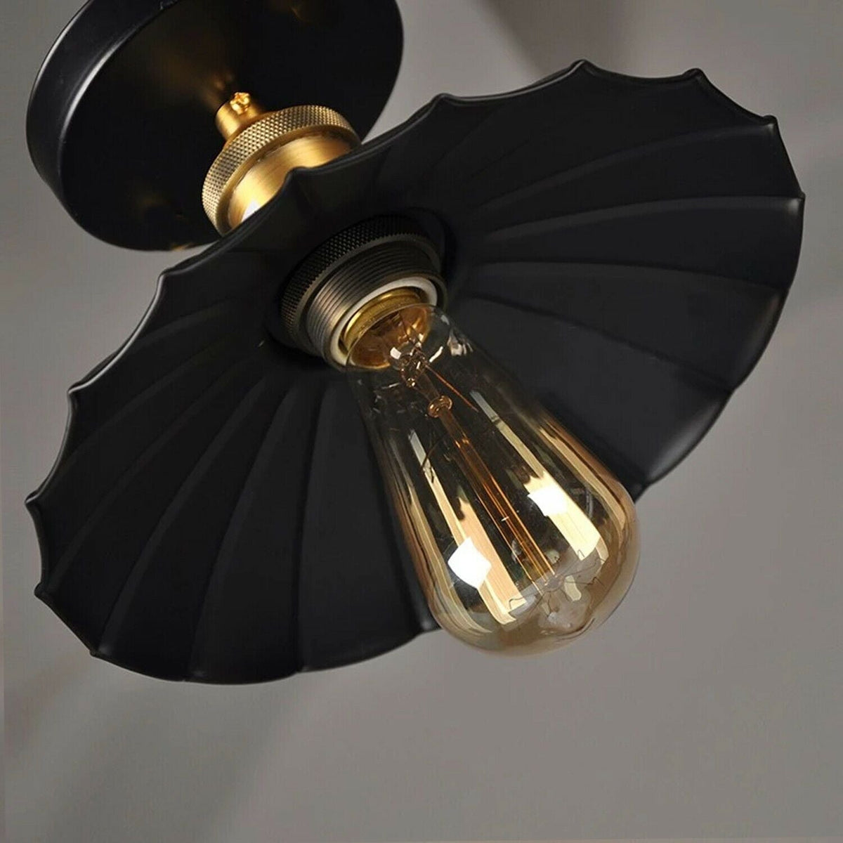 Black Scalloped Flush Ceiling Light - image 5
