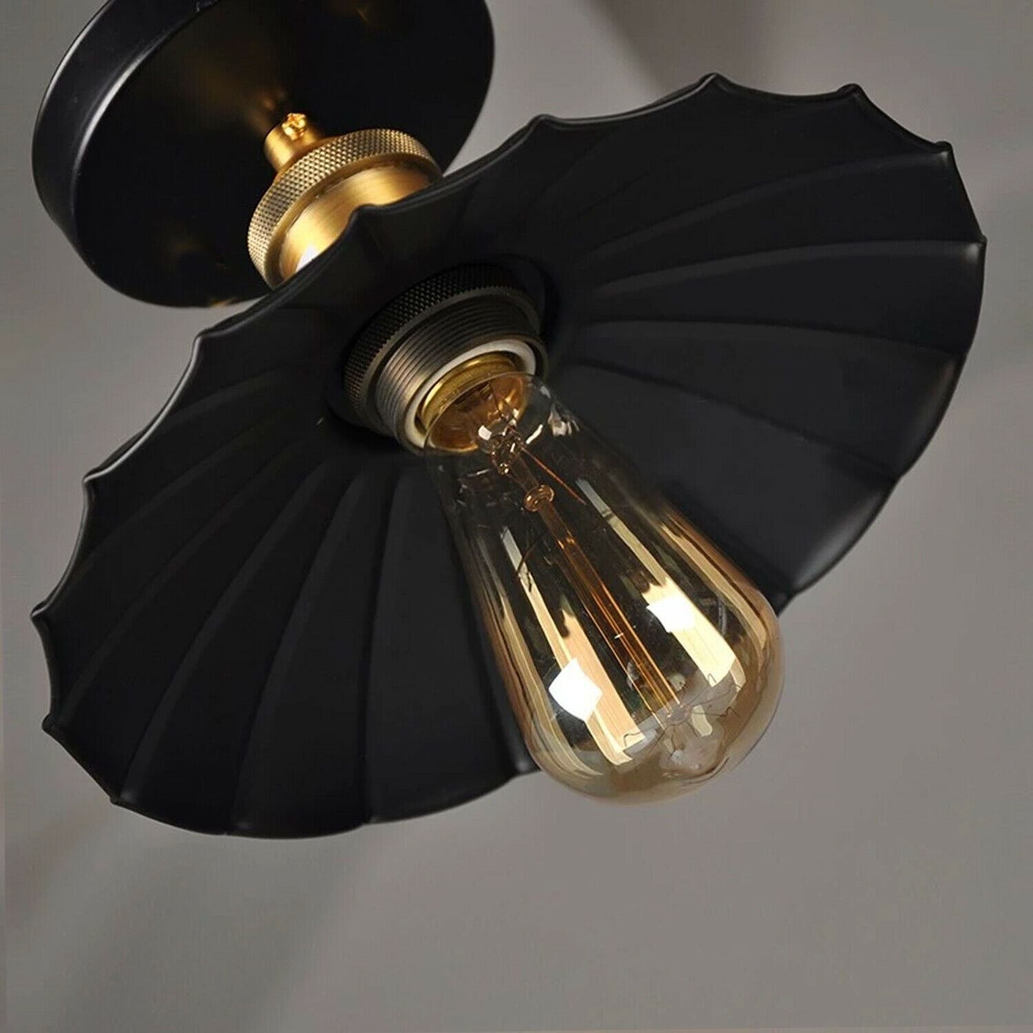 Black Scalloped Flush Ceiling Light view 5